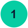 Teal circular badge with the number 1, used as a step indicator