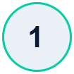 Circular badge with teal border displaying the number 1 (Step 1).