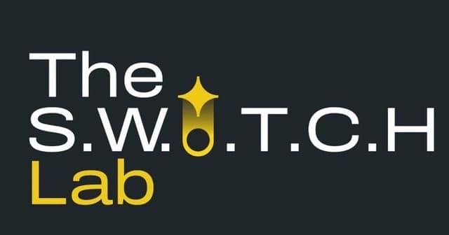 Logo for The S.W.O.T.C.H Lab, with 'Lab' in yellow and a gold star/keyhole symbol between S.W.O.T.C.H.